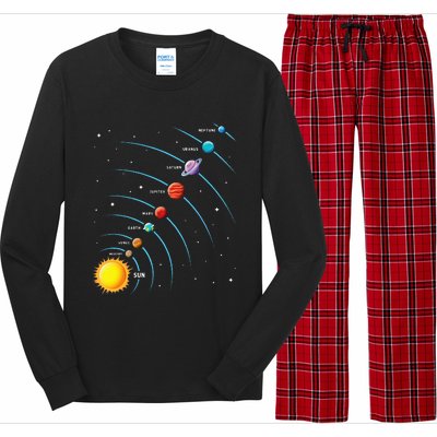 Solar System Colorful Space Planets Educational Long Sleeve Pajama Set