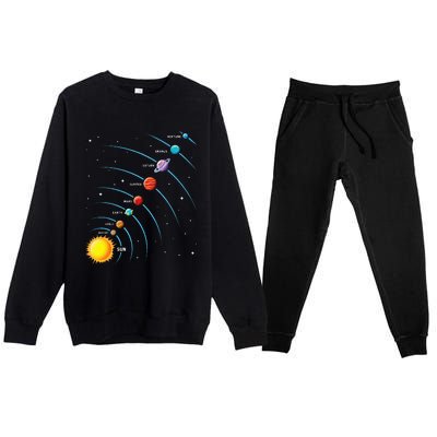 Solar System Colorful Space Planets Educational Premium Crewneck Sweatsuit Set