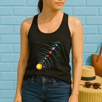 Solar System Colorful Space Planets Educational Womens Tank Top