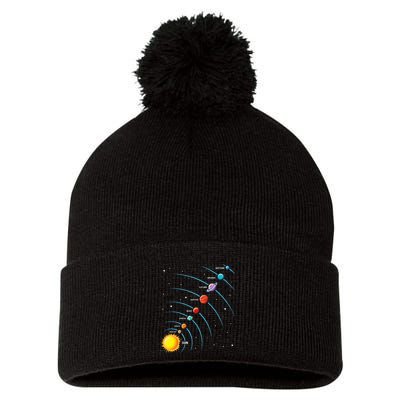 Solar System Colorful Space Planets Educational Pom Pom 12in Knit Beanie