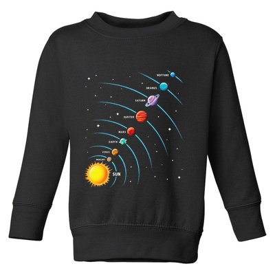 Solar System Colorful Space Planets Educational Toddler Sweatshirt