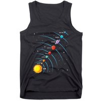 Solar System Colorful Space Planets Educational Tank Top
