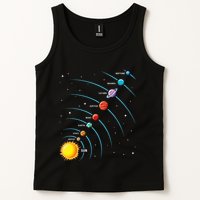 Solar System Colorful Space Planets Educational Tank Top