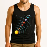 Solar System Colorful Space Planets Educational Tank Top