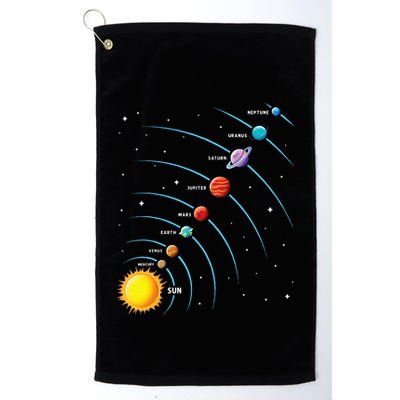 Solar System Colorful Space Planets Educational Golf Towel