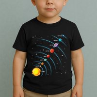 Solar System Colorful Space Planets Educational Toddler T-Shirt