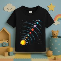 Solar System Colorful Space Planets Educational Toddler T-Shirt