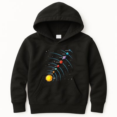 Solar System Colorful Space Planets Educational Kids Hoodie