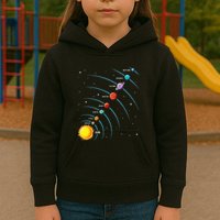 Solar System Colorful Space Planets Educational Kids Hoodie