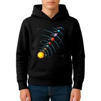 Solar System Colorful Space Planets Educational Kids Hoodie