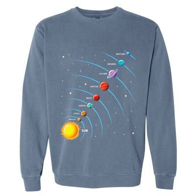 Solar System Colorful Space Planets Educational Garment-Dyed Sweatshirt