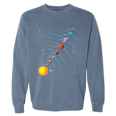 Solar System Colorful Space Planets Educational Garment-Dyed Sweatshirt