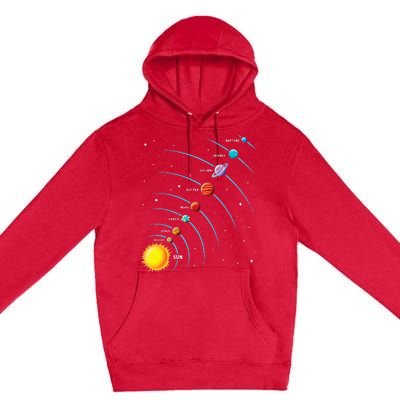 Solar System Colorful Space Planets Educational Premium Pullover Hoodie