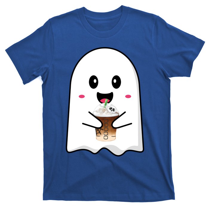 Spooky Season Cute Little Ghost Ice Coffee Halloween Tees Gift T-Shirt