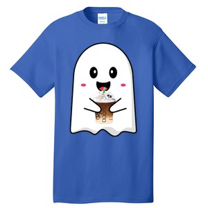 Spooky Season Cute Little Ghost Ice Coffee Halloween Tees Gift Tall T-Shirt