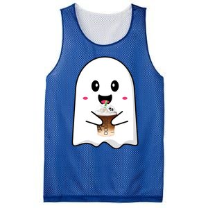 Spooky Season Cute Little Ghost Ice Coffee Halloween Tees Gift Mesh Reversible Basketball Jersey Tank