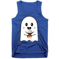 Spooky Season Cute Little Ghost Ice Coffee Halloween Tees Gift Tank Top