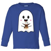 Spooky Season Cute Little Ghost Ice Coffee Halloween Tees Gift Toddler Long Sleeve Shirt