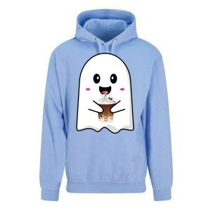 Spooky Season Cute Little Ghost Ice Coffee Halloween Tees Gift Unisex Surf Hoodie