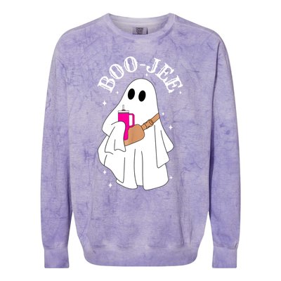 Spooky Season Cute Ghost Halloween Costume Boujee Boojee Gift Colorblast Crewneck Sweatshirt