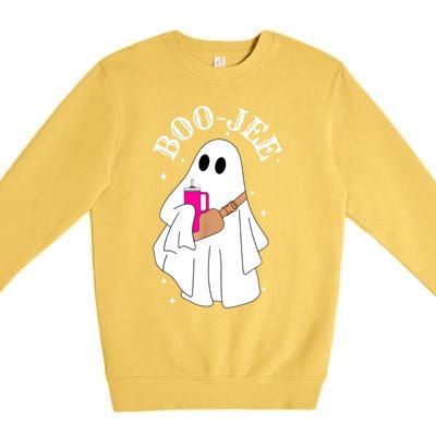 Spooky Season Cute Ghost Halloween Costume Boujee Boojee Gift Premium Crewneck Sweatshirt