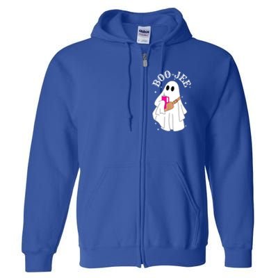 Spooky Season Cute Ghost Halloween Costume Boujee Boojee Gift Full Zip Hoodie