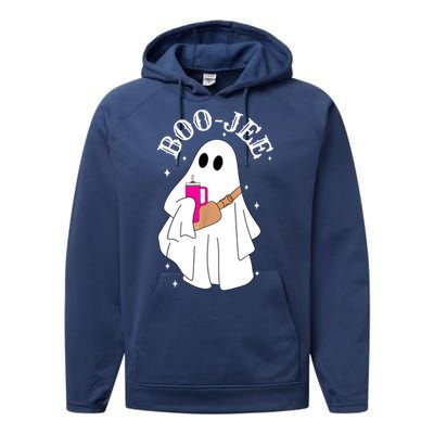 Spooky Season Cute Ghost Halloween Costume Boujee Boojee Gift Performance Fleece Hoodie