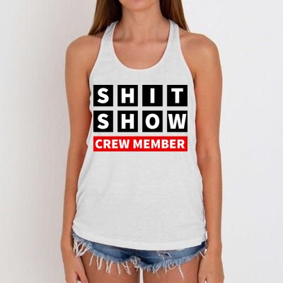 Shit Show Crew Member Funny Sarcastic Adult Saying Novelty Women's Knotted Racerback Tank