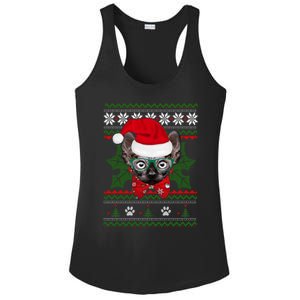 Santa Sphynx Cat Holiday Funny Ugly Christmas Xmas Gift Ladies PosiCharge Competitor Racerback Tank