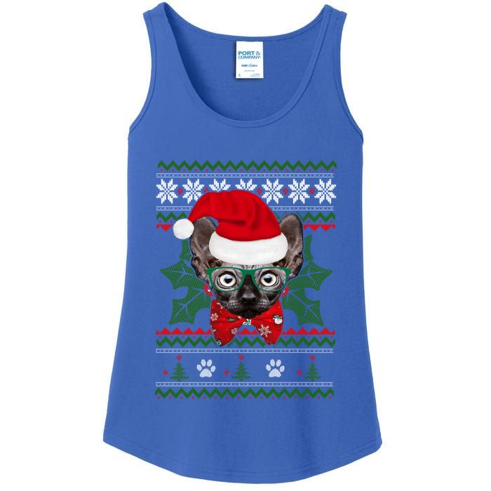 Santa Sphynx Cat Holiday Funny Ugly Christmas Xmas Gift Ladies Essential Tank