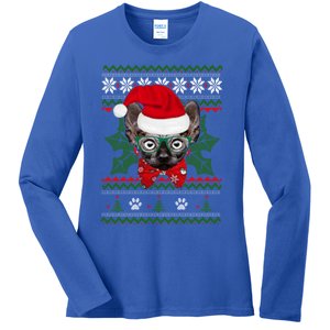 Santa Sphynx Cat Holiday Funny Ugly Christmas Xmas Gift Ladies Long Sleeve Shirt