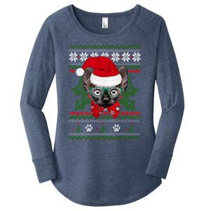 Santa Sphynx Cat Holiday Funny Ugly Christmas Xmas Gift Women's Perfect Tri Tunic Long Sleeve Shirt