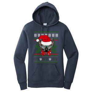 Santa Sphynx Cat Holiday Funny Ugly Christmas Xmas Gift Women's Pullover Hoodie