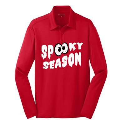 Spooky Season Crazy Eyes Halloween Silk Touch Performance Long Sleeve Polo