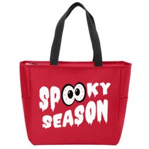 Spooky Season Crazy Eyes Halloween Zip Tote Bag