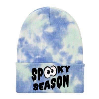 Spooky Season Crazy Eyes Halloween Tie Dye 12in Knit Beanie