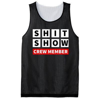 Shit Show Crew Member Funny Sarcastic Adult Saying Novelty Mesh Reversible Basketball Jersey Tank