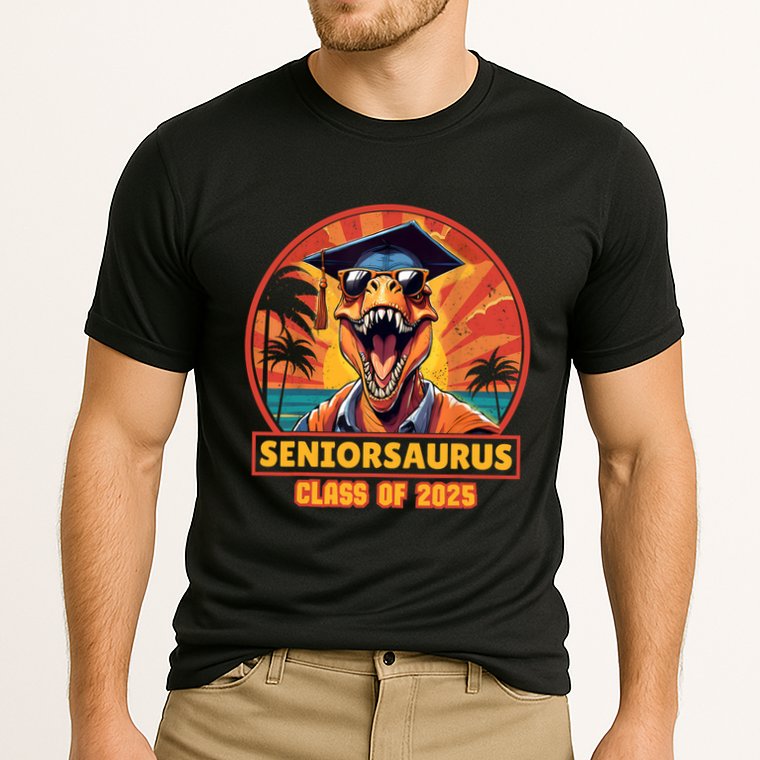 Seniorsaurus Senior Class Of 2025 Funny Dinosaur Graduation  Cooling Performance Crew T-Shirt