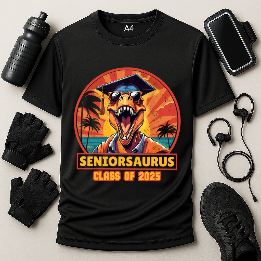 Seniorsaurus Senior Class Of 2025 Funny Dinosaur Graduation  Cooling Performance Crew T-Shirt
