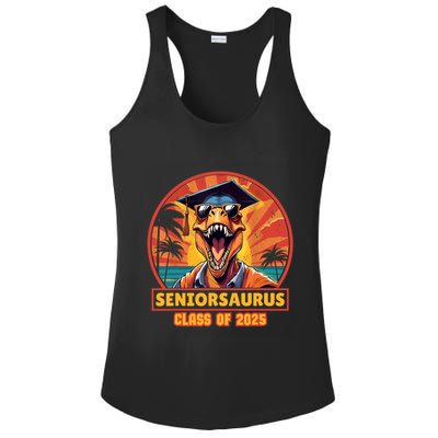 Seniorsaurus Senior Class Of 2025 Funny Dinosaur Graduation  Ladies PosiCharge Competitor Racerback Tank