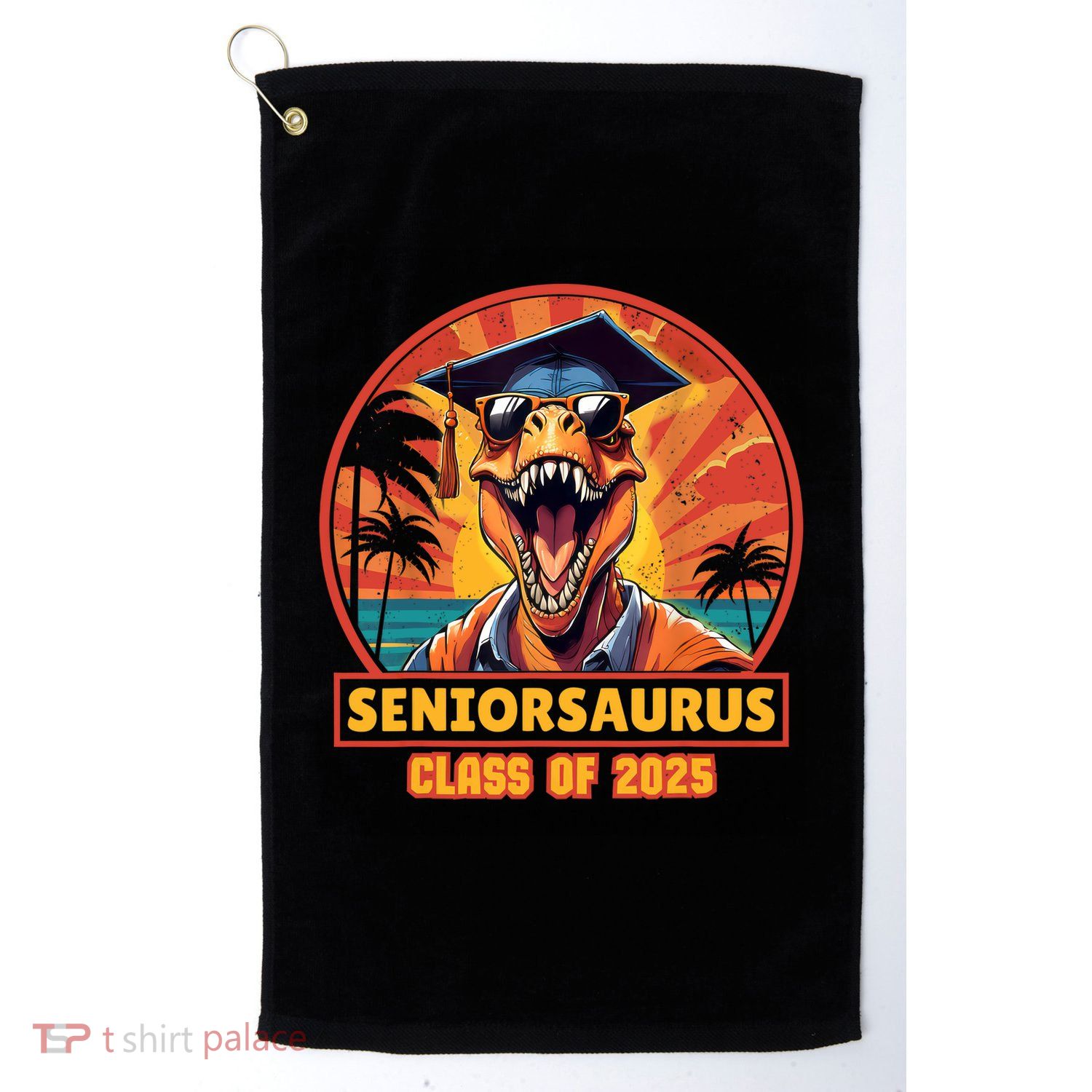 Seniorsaurus Senior Class Of 2025 Funny Dinosaur Graduation  Golf Towel