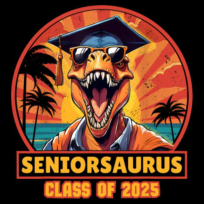 Seniorsaurus Senior Class Of 2025 Funny Dinosaur Graduation  Toddler T-Shirt
