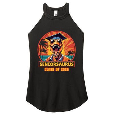 Seniorsaurus Senior Class Of 2025 Funny Dinosaur Graduation  Women's Perfect Tri Rocker Tank