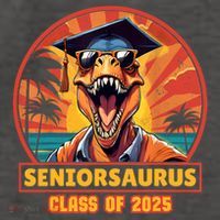 Seniorsaurus Senior Class Of 2025 Funny Dinosaur Graduation  Vector Backpack