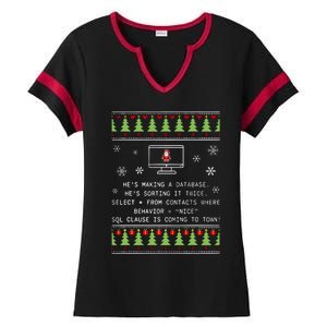 SQL Santa Claus Database Clause Developer Code DB Programmer  Ladies Halftime Notch Neck Tee