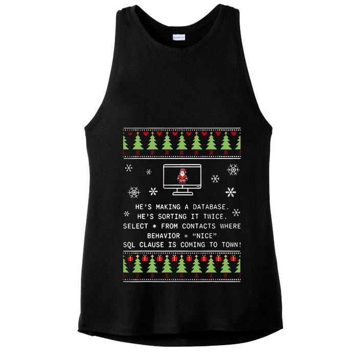 SQL Santa Claus Database Clause Developer Code DB Programmer  Ladies PosiCharge Tri-Blend Wicking Tank