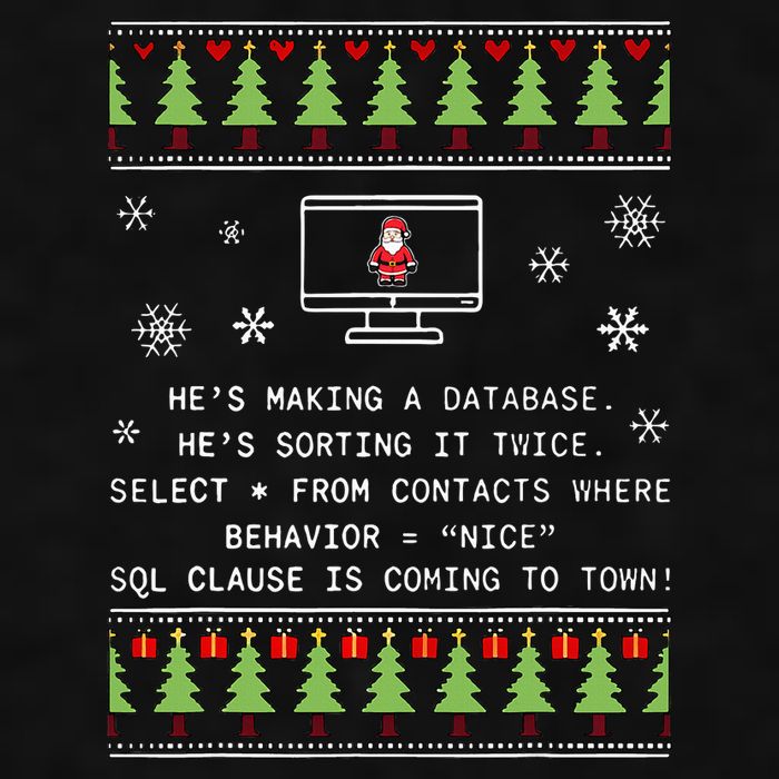 SQL Santa Claus Database Clause Developer Code DB Programmer  Ladies PosiCharge Tri-Blend Wicking Tank