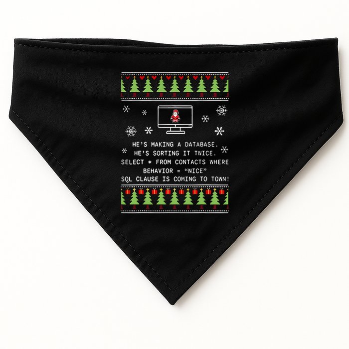 SQL Santa Claus Database Clause Developer Code DB Programmer  USA-Made Doggie Bandana