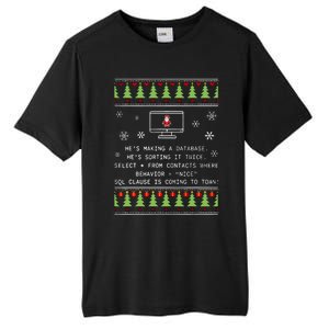 SQL Santa Claus Database Clause Developer Code DB Programmer  Tall Fusion ChromaSoft Performance T-Shirt