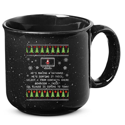 SQL Santa Claus Database Clause Developer Code DB Programmer  15oz Campfire Ceramic Mug